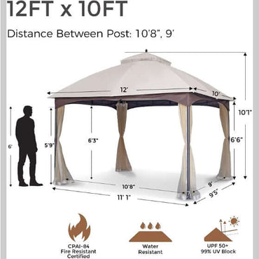 Soft-topped Metal Gazebo With Mosquito Nets And Sun Blinds Phonax Services