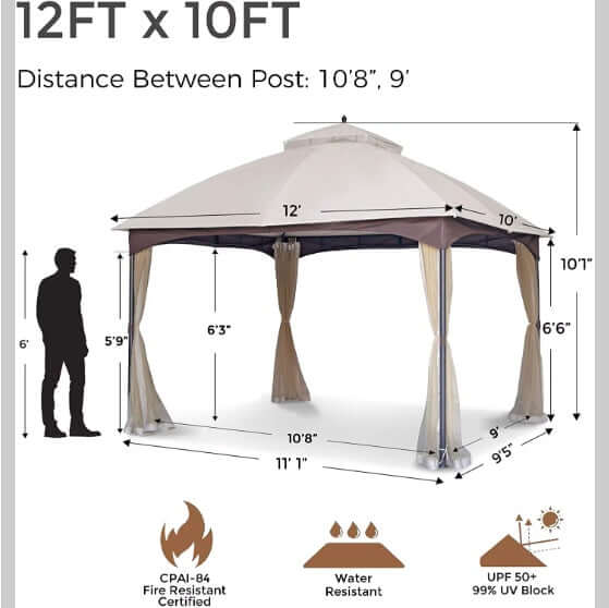 Soft-topped Metal Gazebo With Mosquito Nets And Sun Blinds Phonax Services