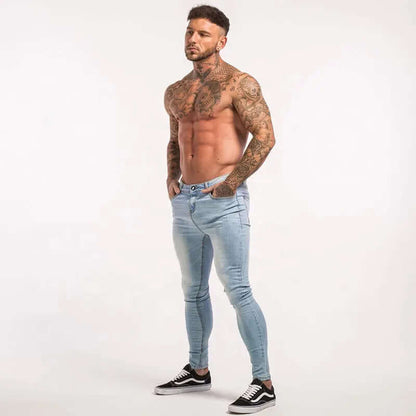 Gingtto Streetwear Slim Fit Non-Ripped Mens Jeans Denim Distressed Skinny Jeans Stretch Jeans for Men PHONAX SERVICES