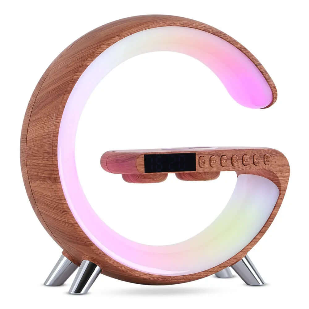 New Intelligent G Shaped LED Lamp Bluetooth Speake Wireless Charger Atmosphere Lamp App Control For Bedroom Home Decor Phonax Services