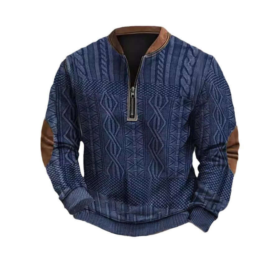 Autumn And Winter Printed Half Zipper Sweater With Buckle Phonax Services