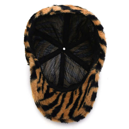 Fashion Leopard Fleece Baseball All-matching Peaked Cap